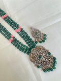BB0027 Green monalisa beads with Victorian pendent