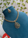 Ns841 short neckset drop pendant with earrings