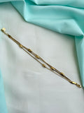 AB563 anti tarnish 8 inches 3 layers adjusted chain bracelet