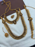 BS261 Laksmi Devi kasulaperu bridal set hipchain and tikka