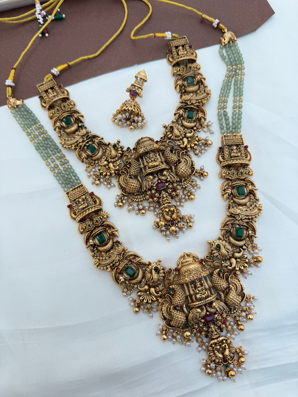 Bs244 lakshmi Devi peacock bridal set