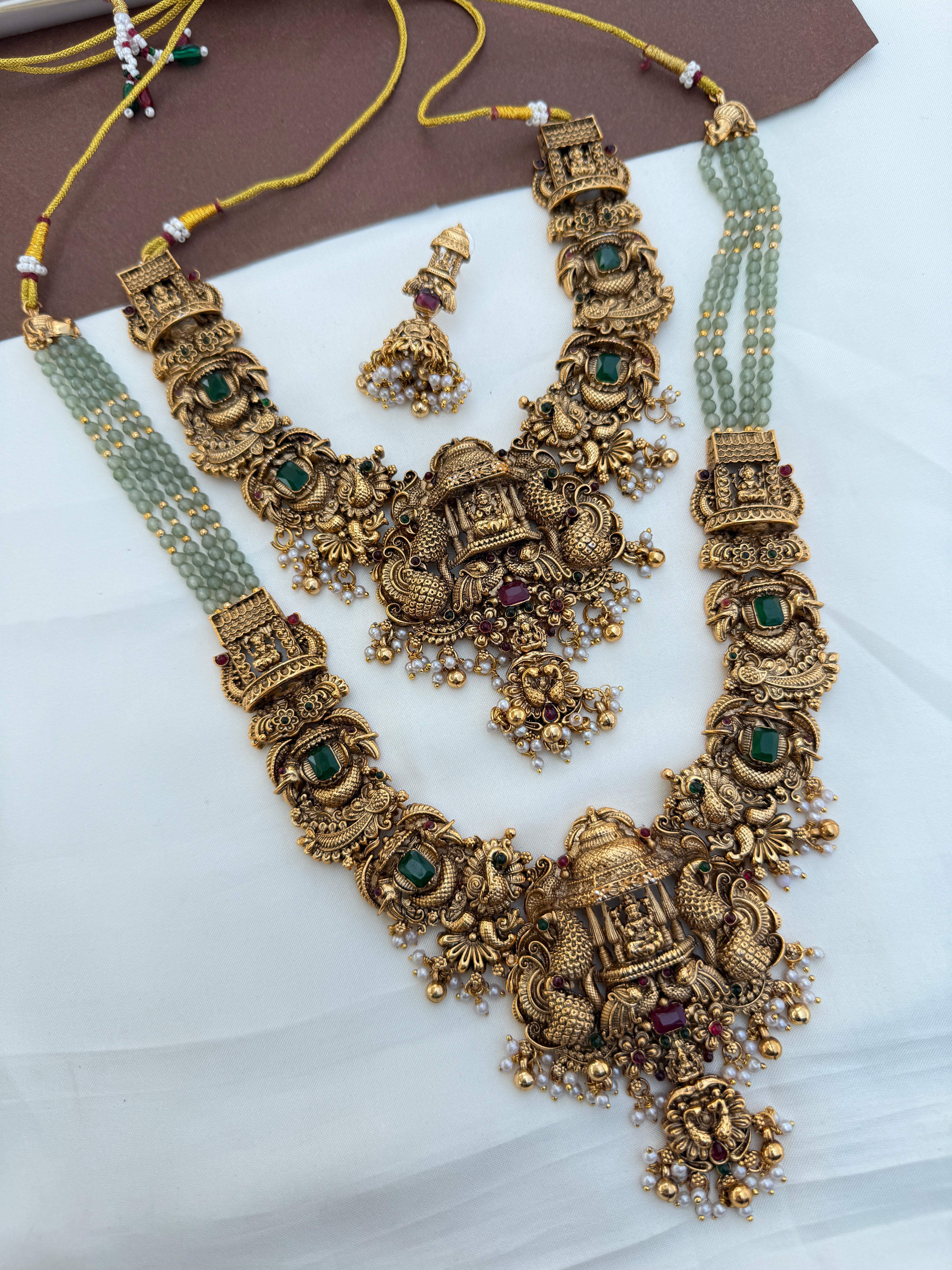 Bs244 lakshmi Devi peacock bridal set