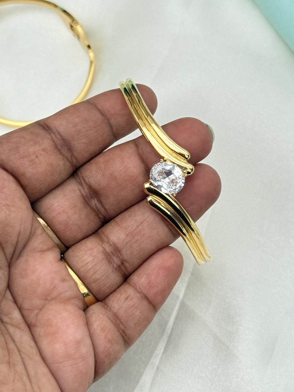 Ab589 anti tarnish single stone 2:4 to 2:6 size opeanable kada bracelet