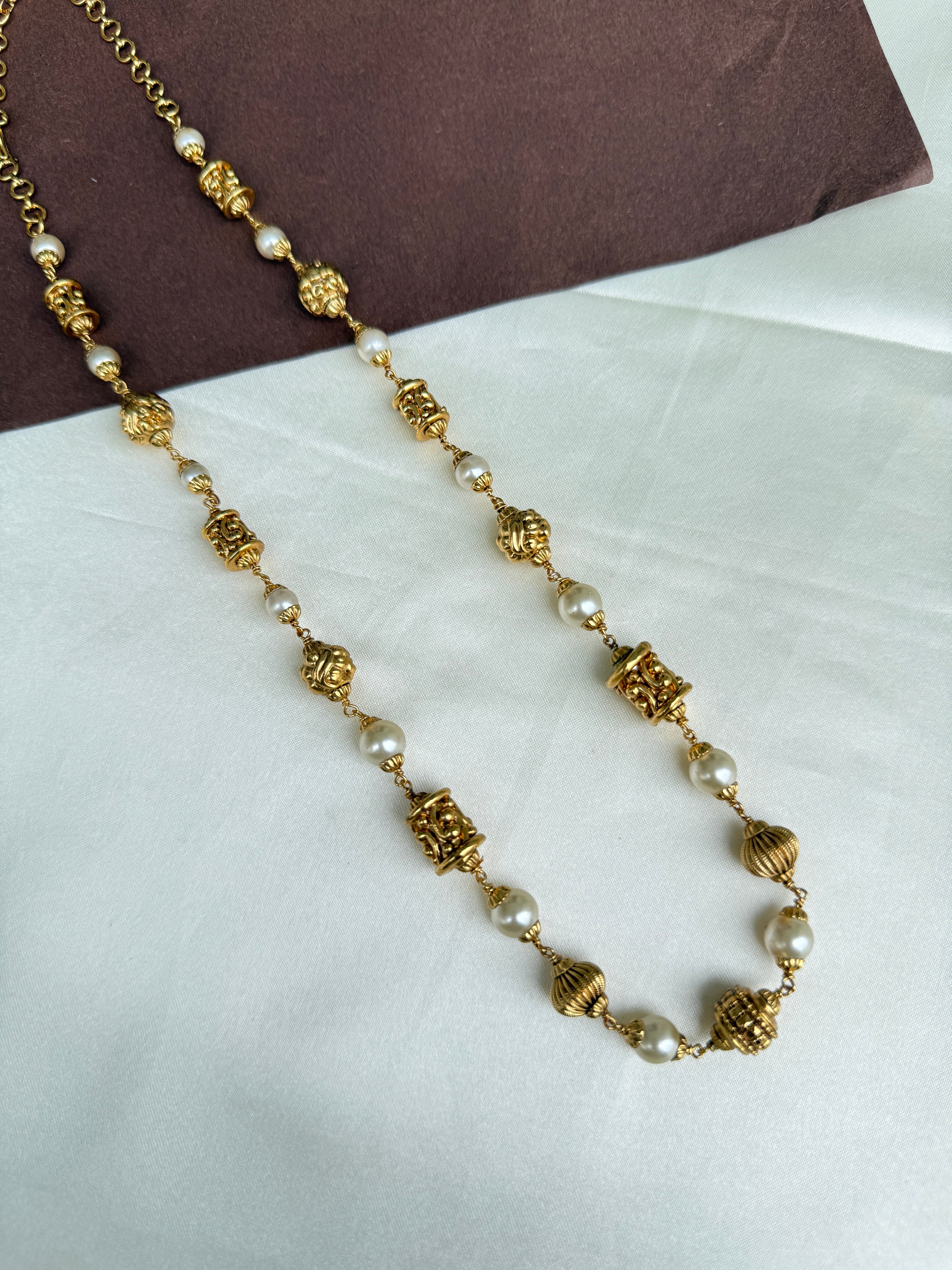 Bb0006 pearl gold ball 20 inches chain