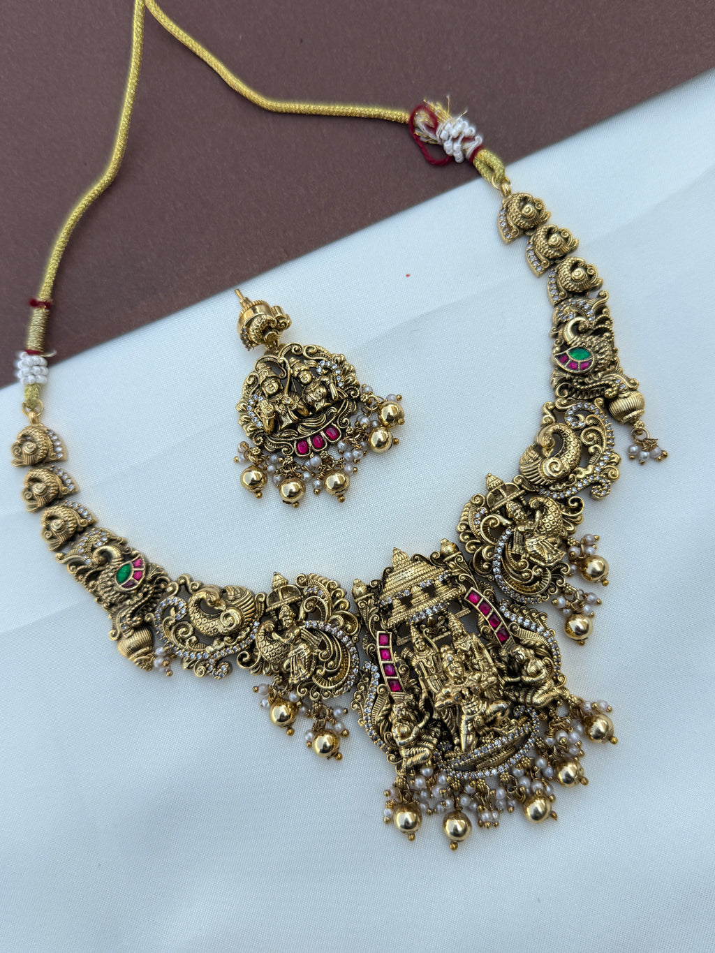 Ns621 lord venkateswara swamy jadau kundan neckset