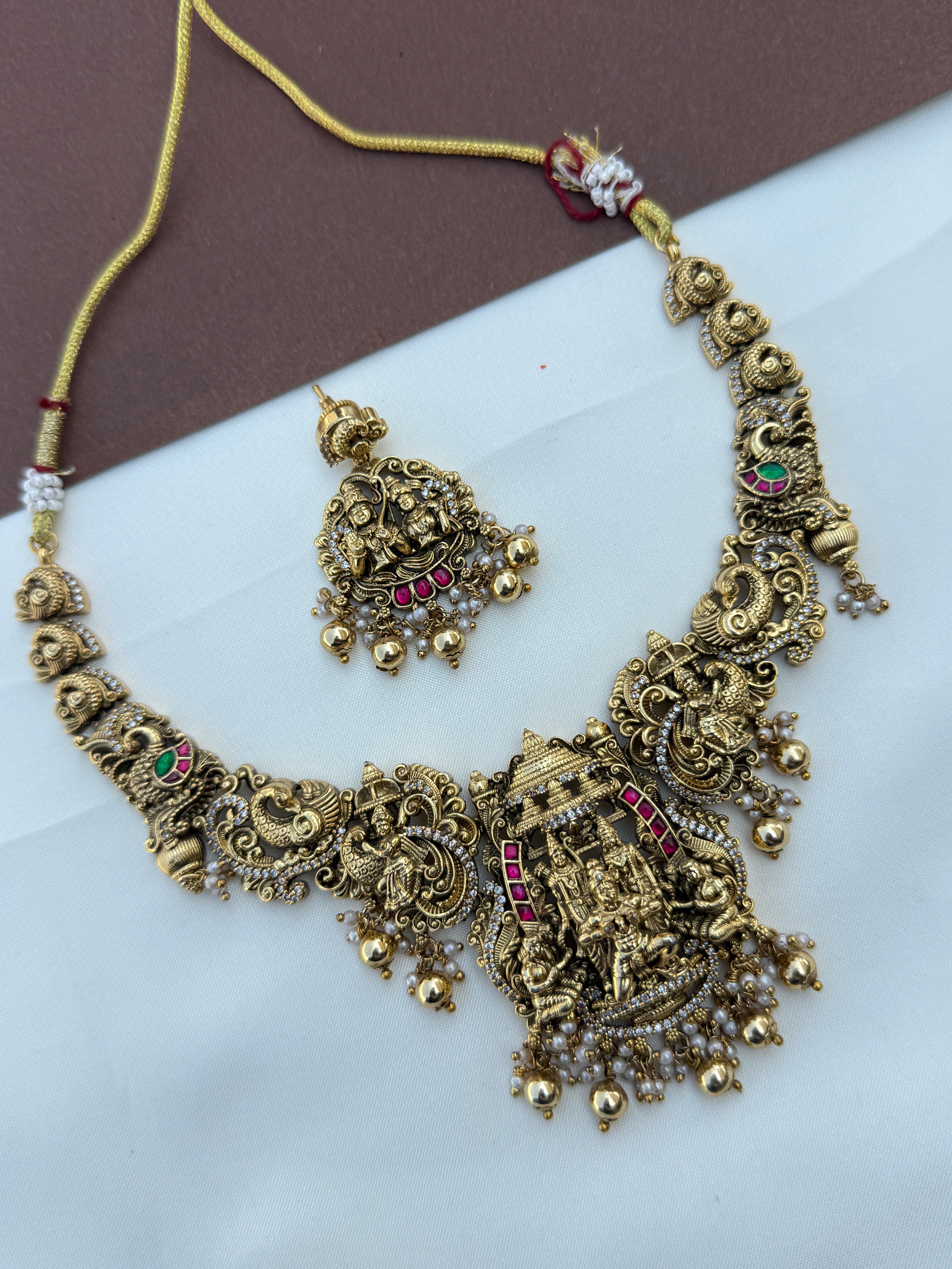 Ns621 lord venkateswara swamy jadau kundan neckset