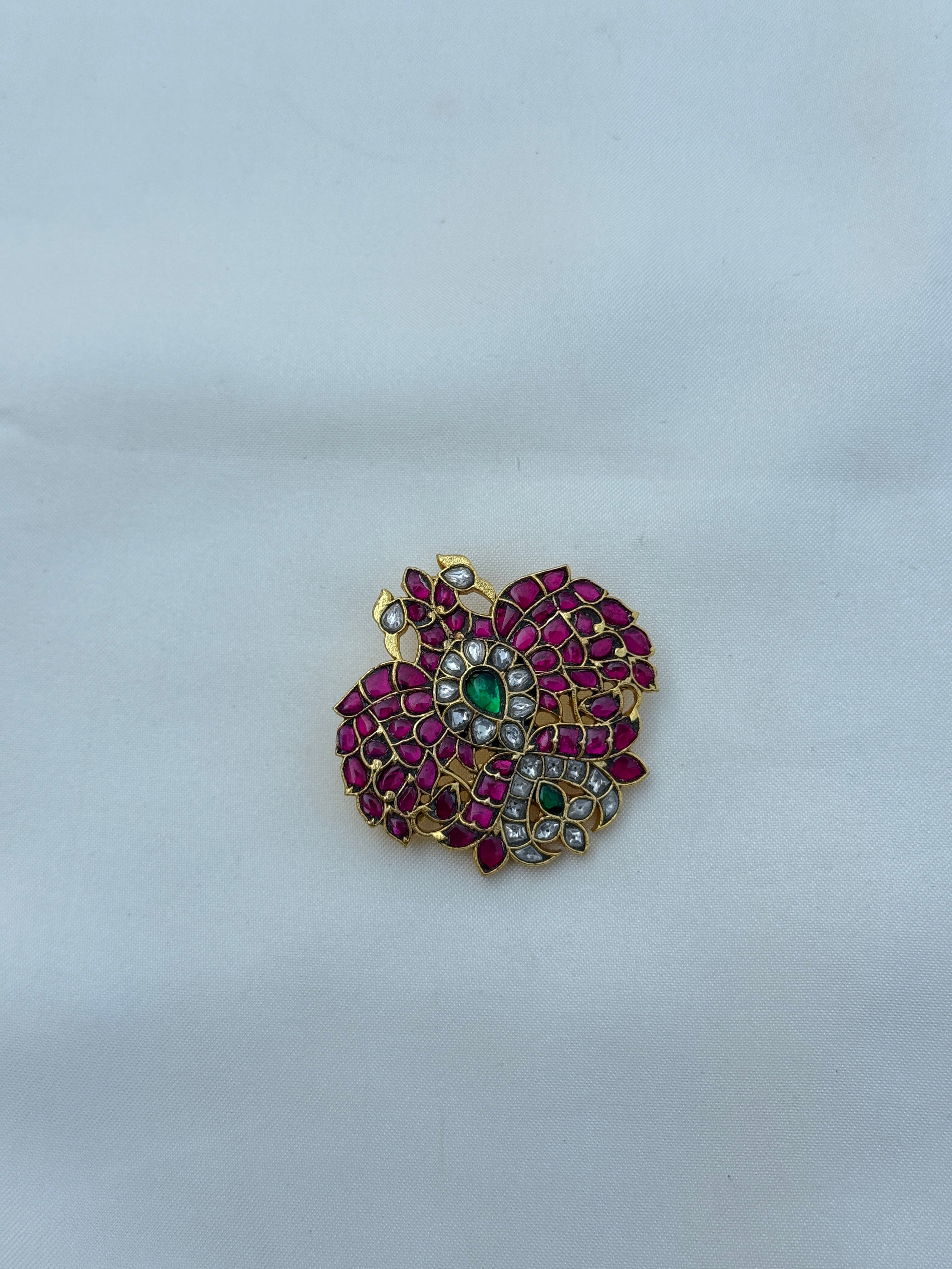 L010 jadau kundan gandaberunda pendant