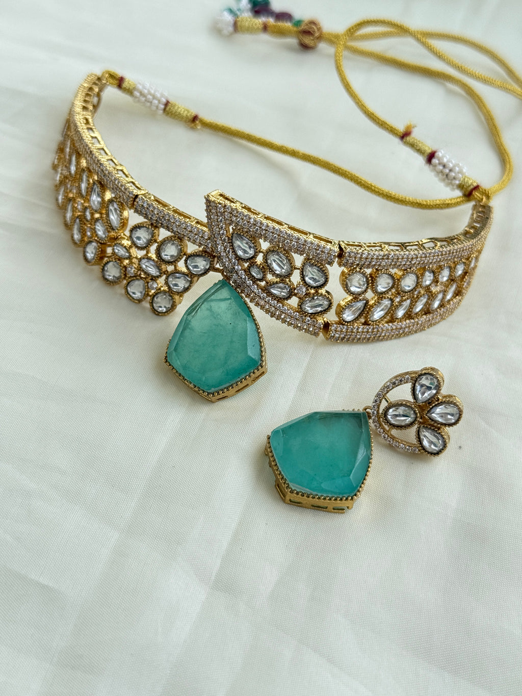 Ch001 moissanite pastel color choker