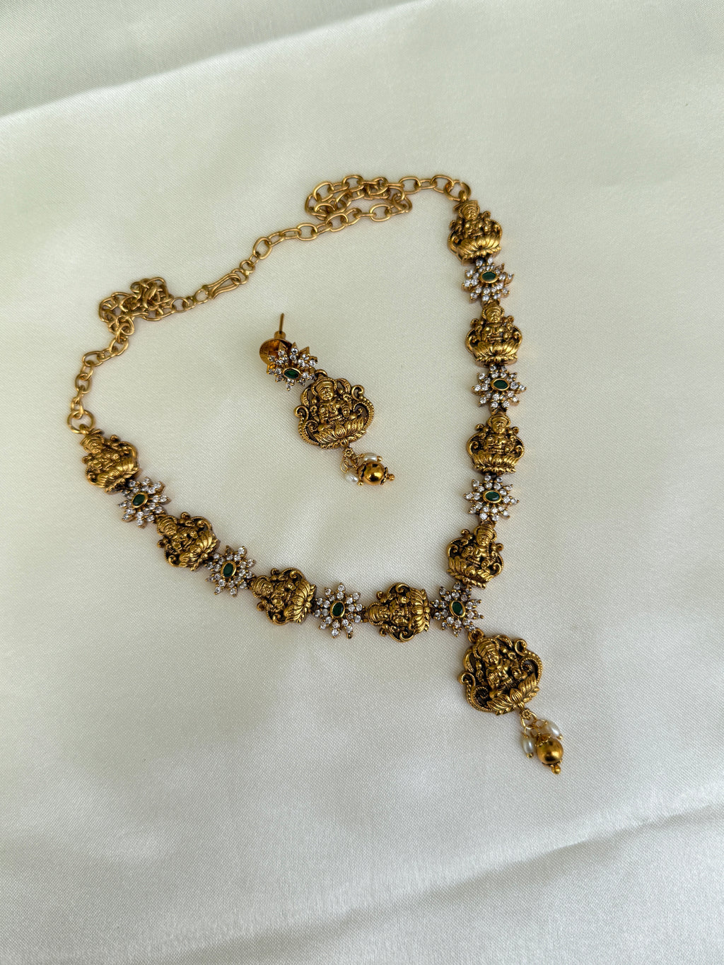 Ns303 Lakshmi devi nakshi neckset suits for kids and adults