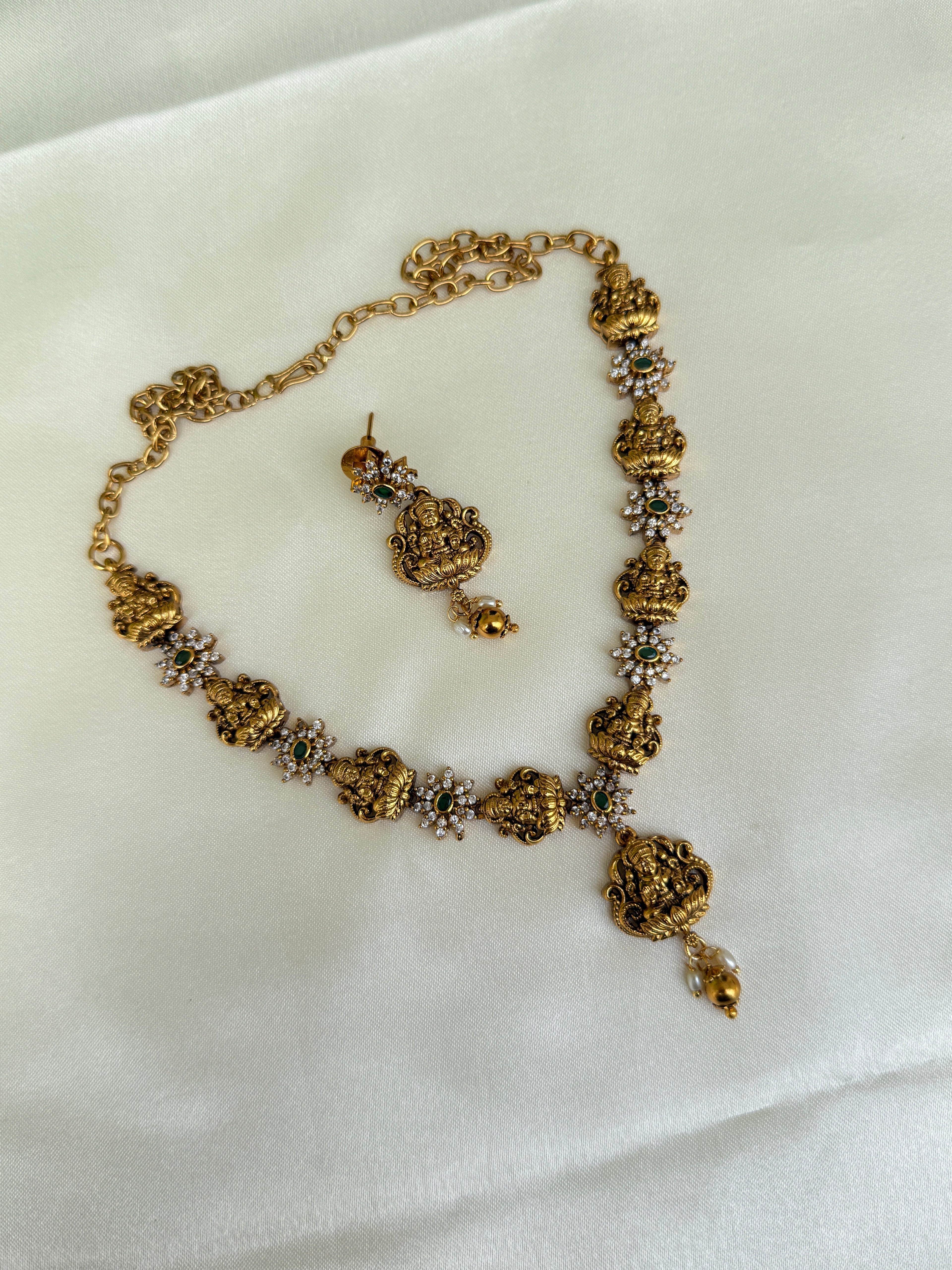 Ns303 Lakshmi devi nakshi neckset suits for kids and adults