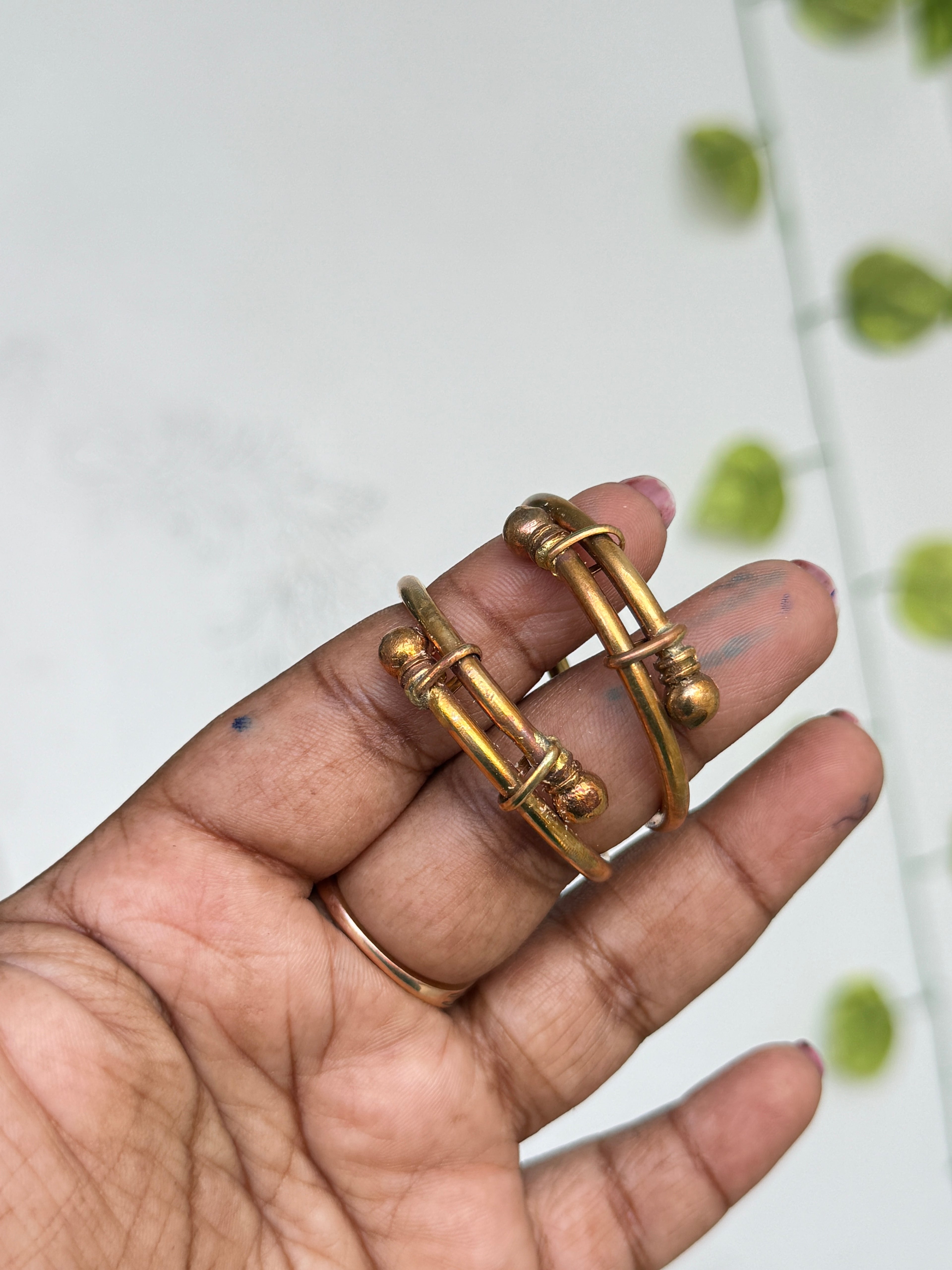 Kd065 unpolished panchaloham Kids adjustable kids bangles