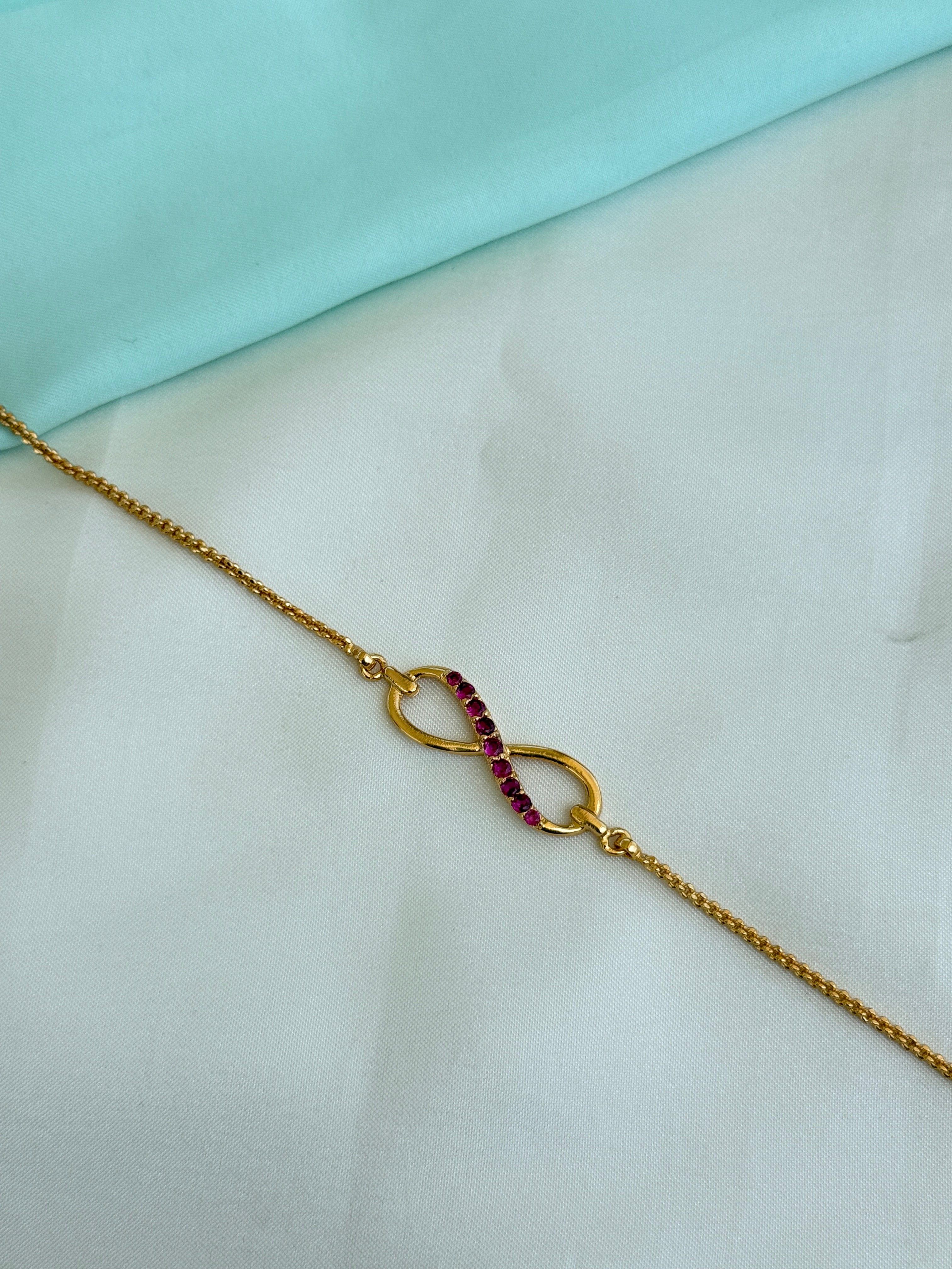 Ph300 panchaloham infinity 8.5 inches {2.6 to 2.8} size adjustment chain bracelet