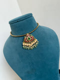 HS023 hasli with jadau kundan pendent