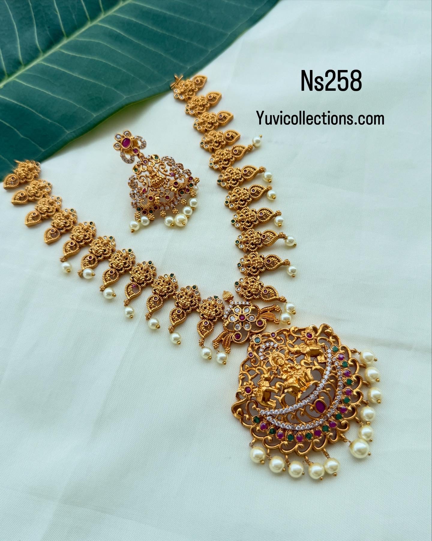 Ns258 lakshmi devi Short cz neckset