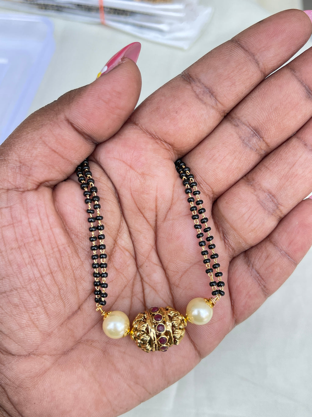 2 lines short nakshi ball blackbeads