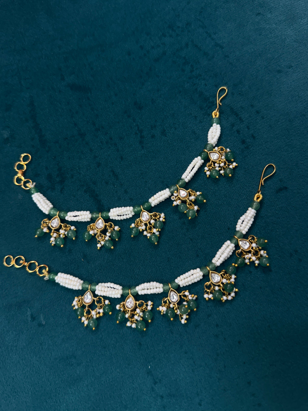 Ch214 pearl Kundan chempaswaralu