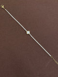 Ab545 anti tarnish stone 8 inches chain bracelet
