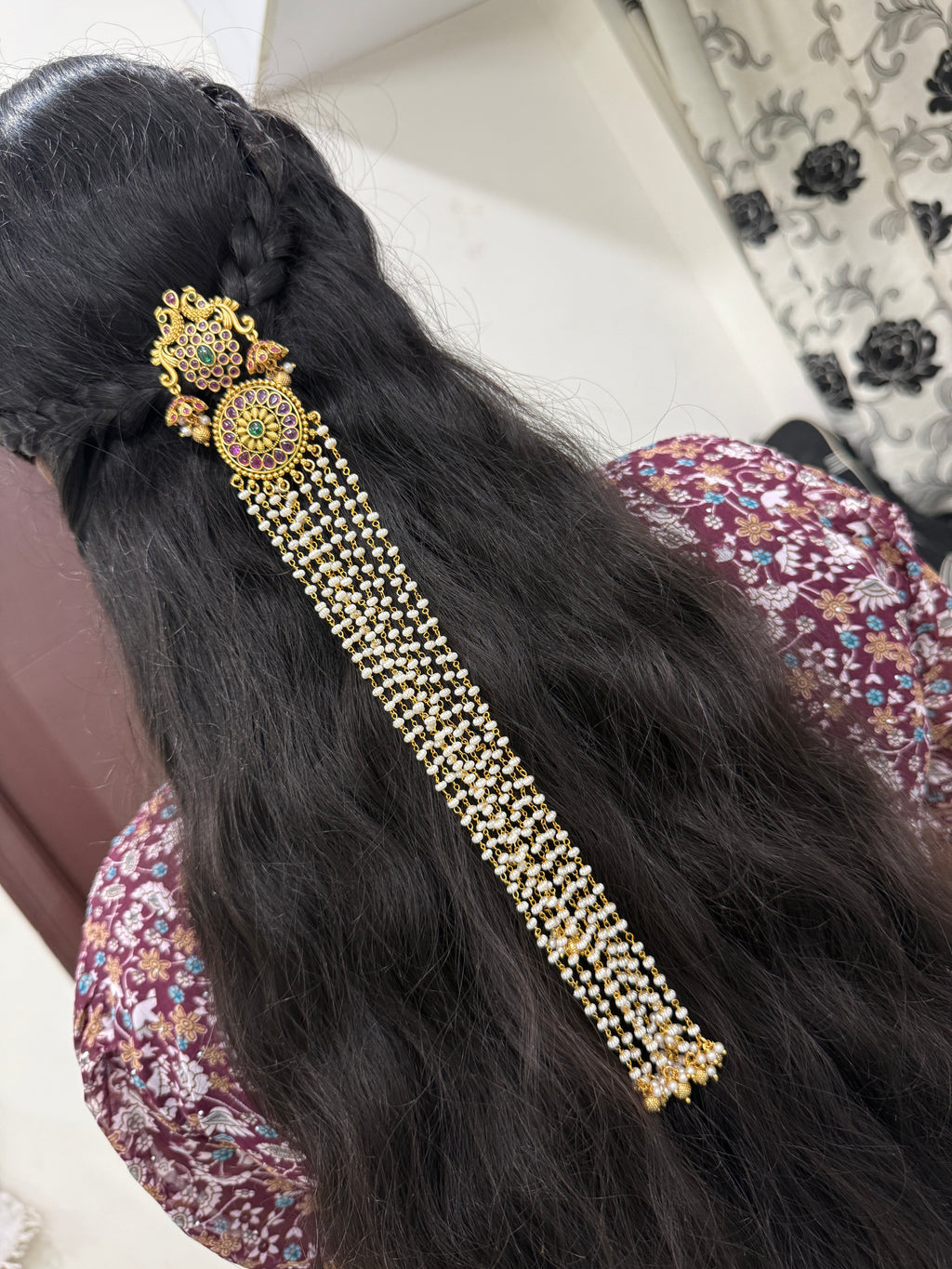 Peacock kemp stones with buttas gold balls jada Billa jd014