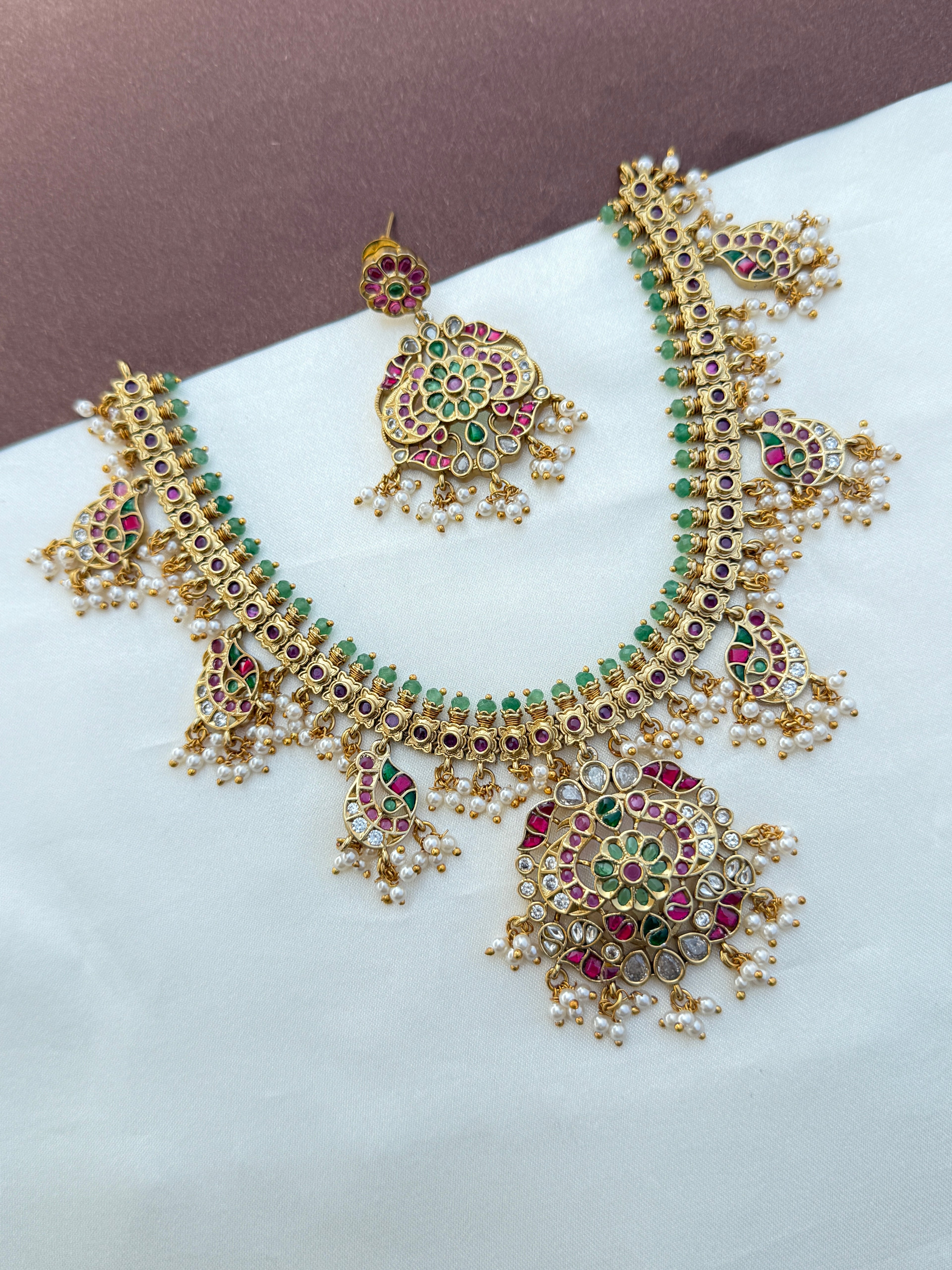 Ns572 jadau Kundan guttapusalu neckset