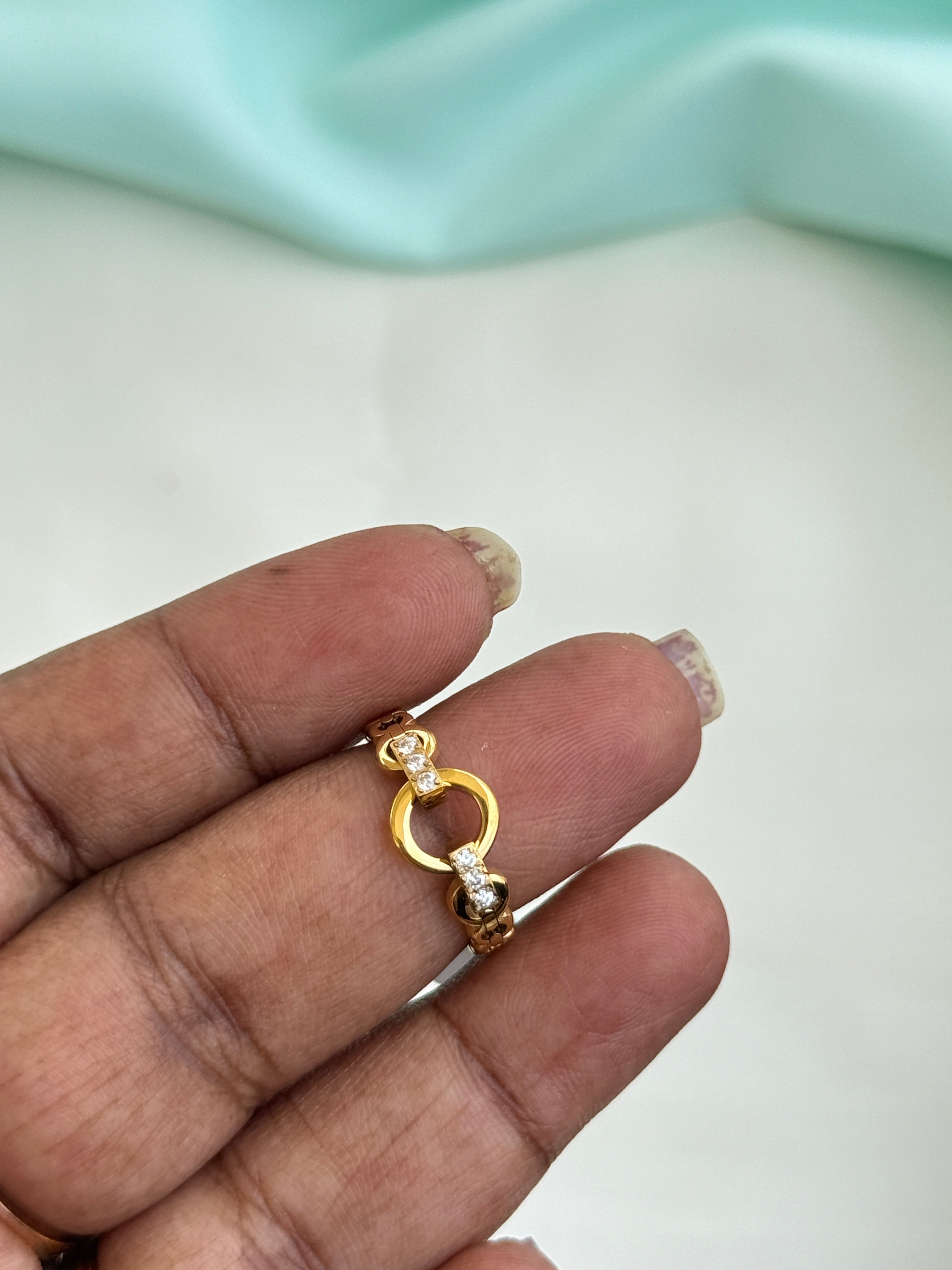 Rg101 anti tarnish stones finger rings