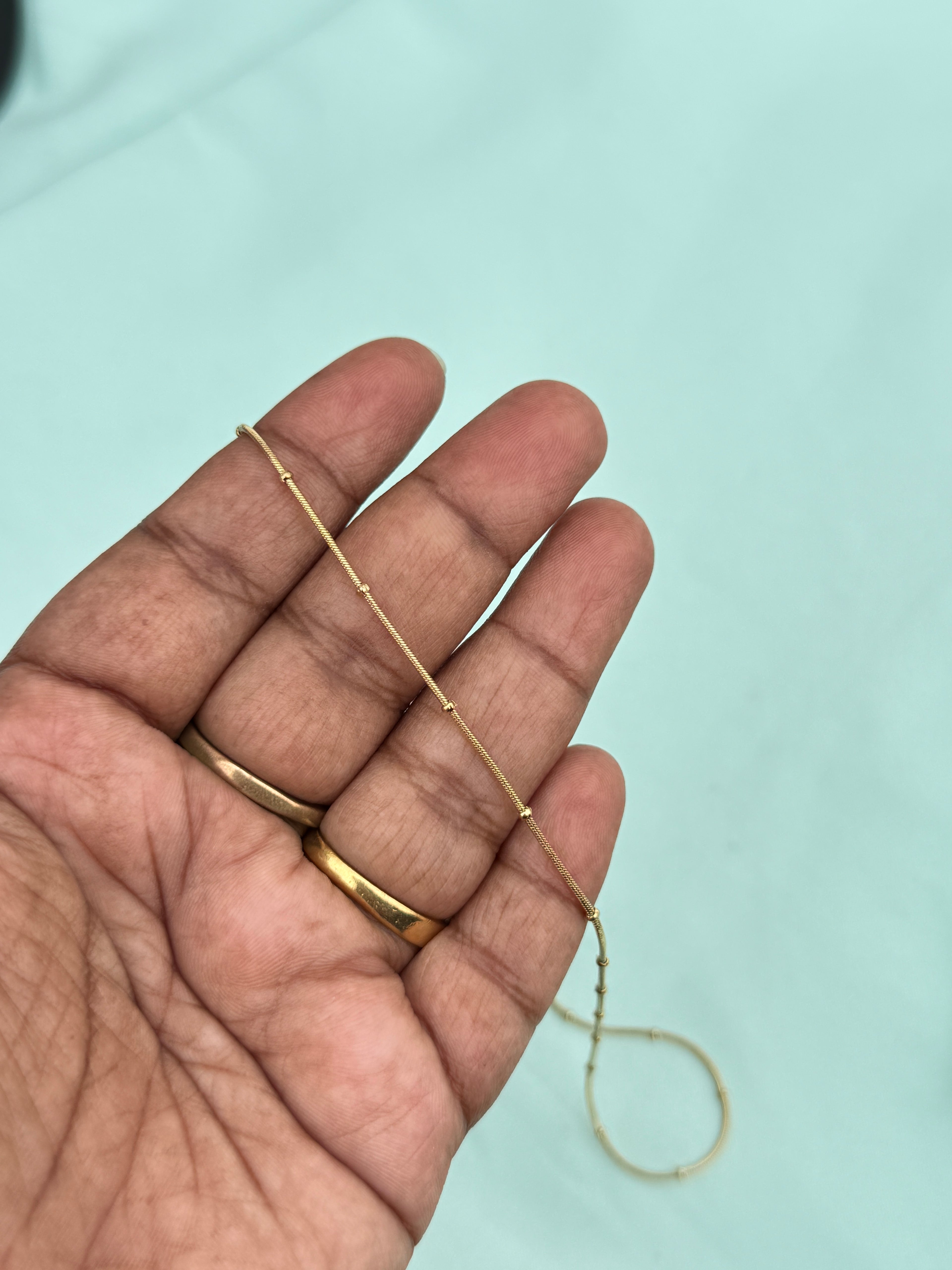 Dc143 anti tarnish small gold ball daily ware chain