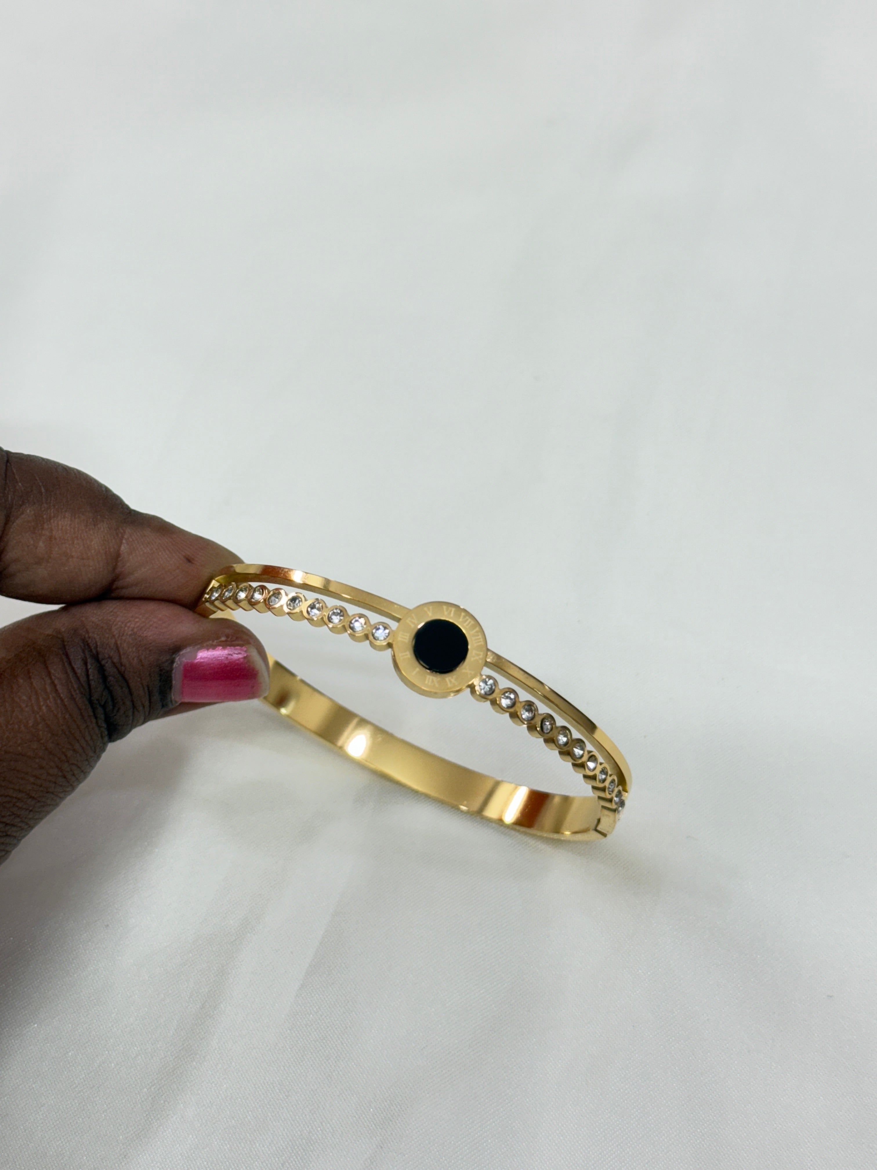 Ab040 2layers roman number openable anti tarnish bracelet