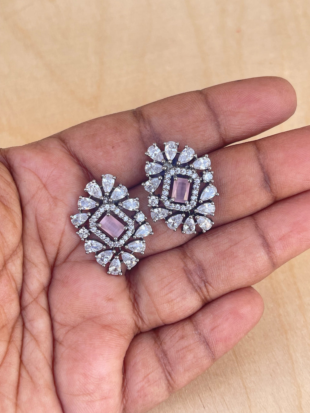 Victorian pastel pink studs