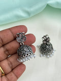 Er207 oxidised butta back push earings