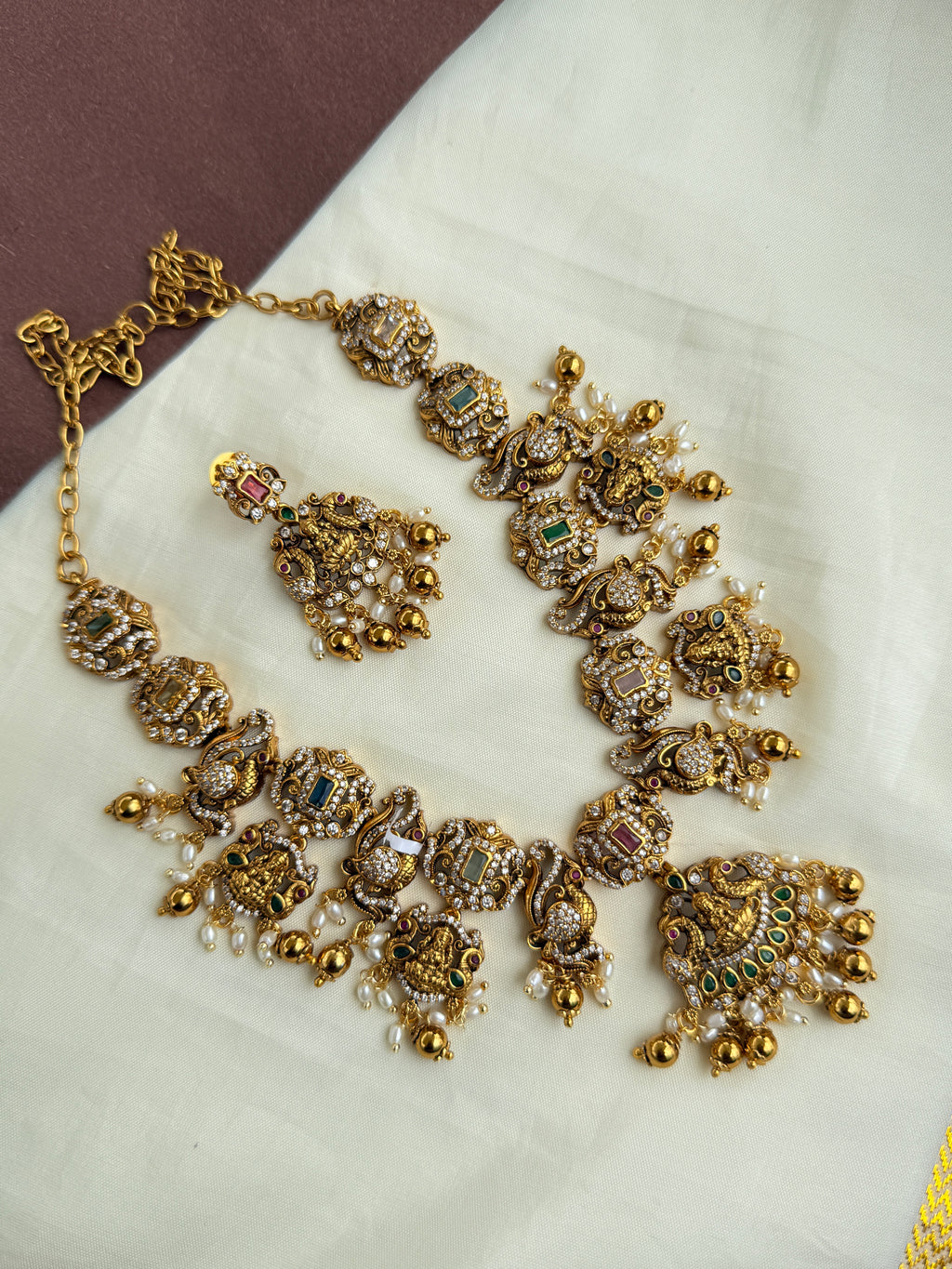 Ns301 cz Lakshmi Devi neckset