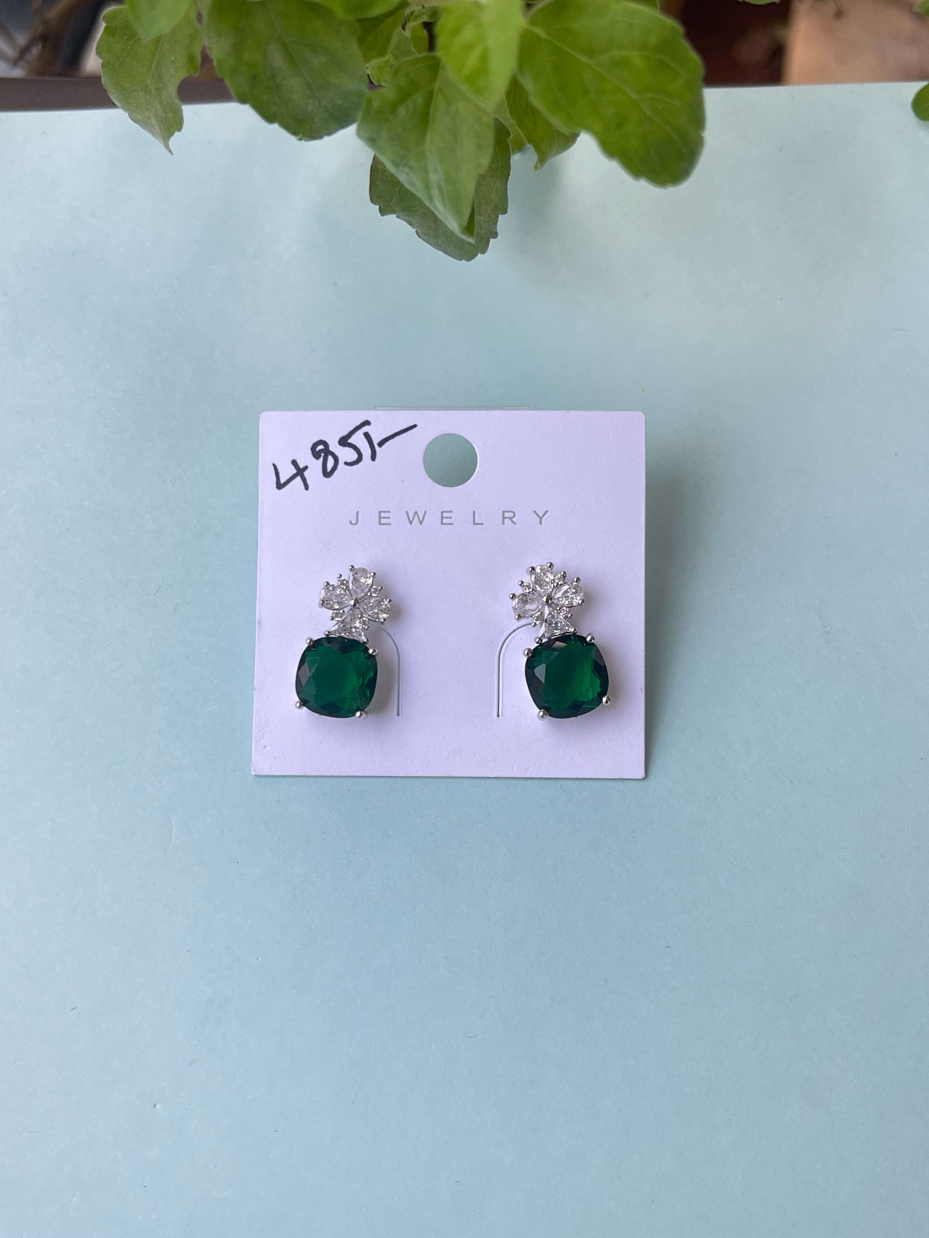 Diamond finish small hanging earrings in 4 colors