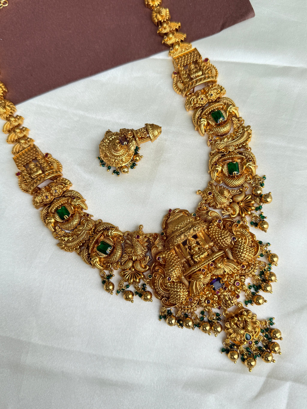 Lh2029 3D Lakshmi Devi nakshi haram with earrings