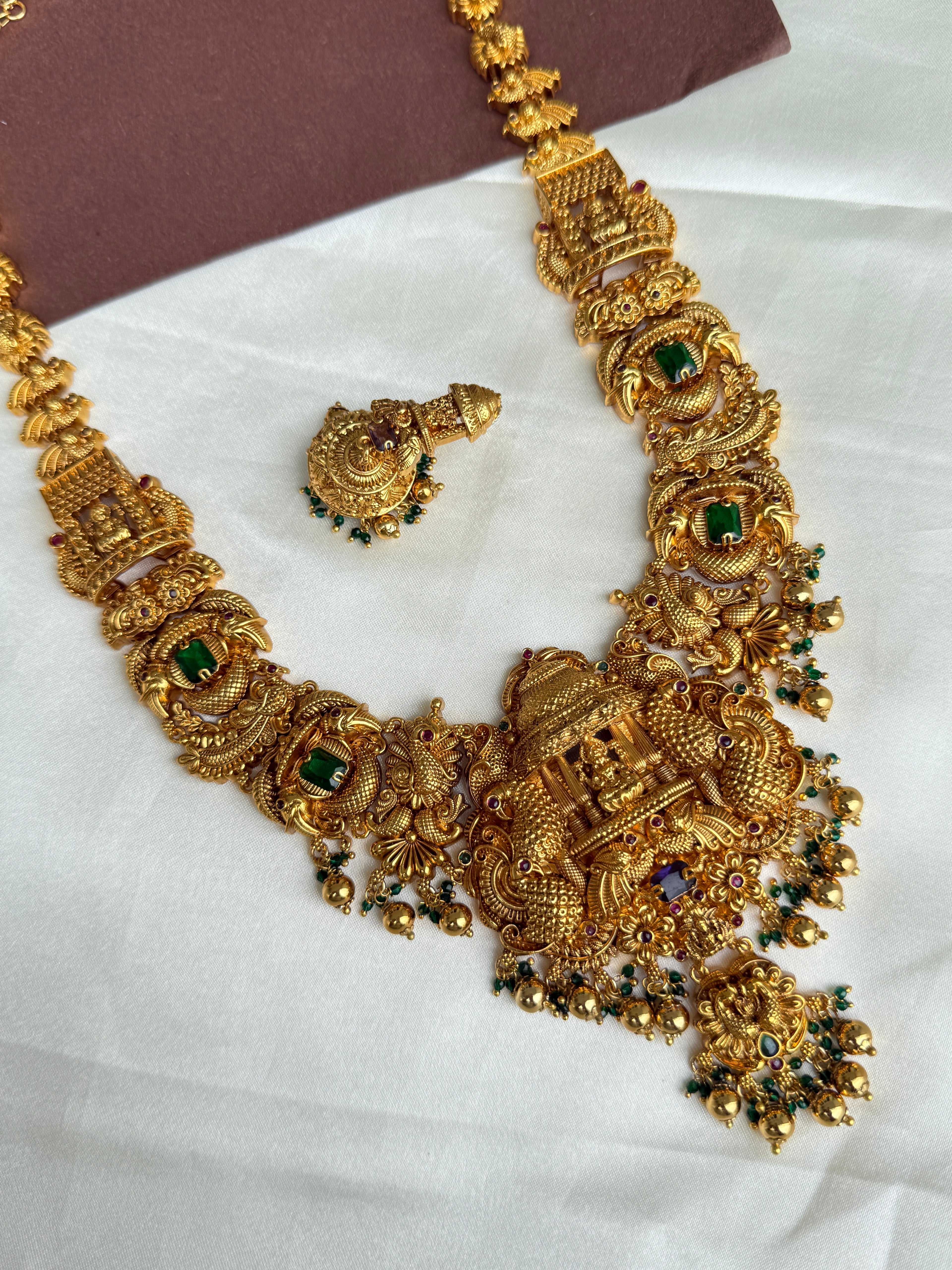 Lh2029 3D Lakshmi Devi nakshi haram with earrings