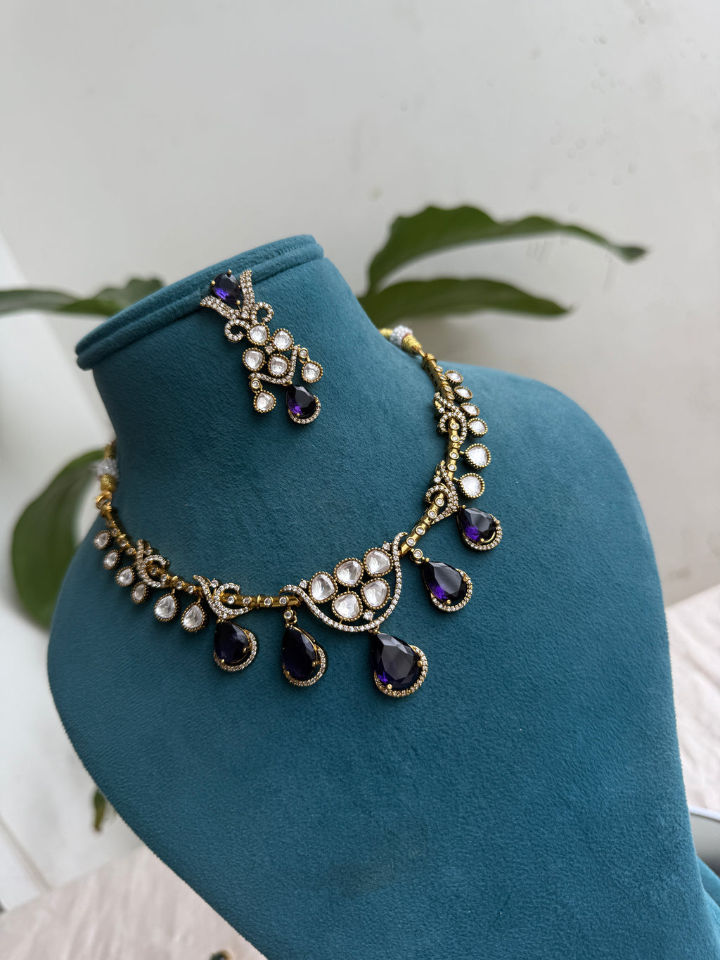 Ns372 moissanite kante neckset