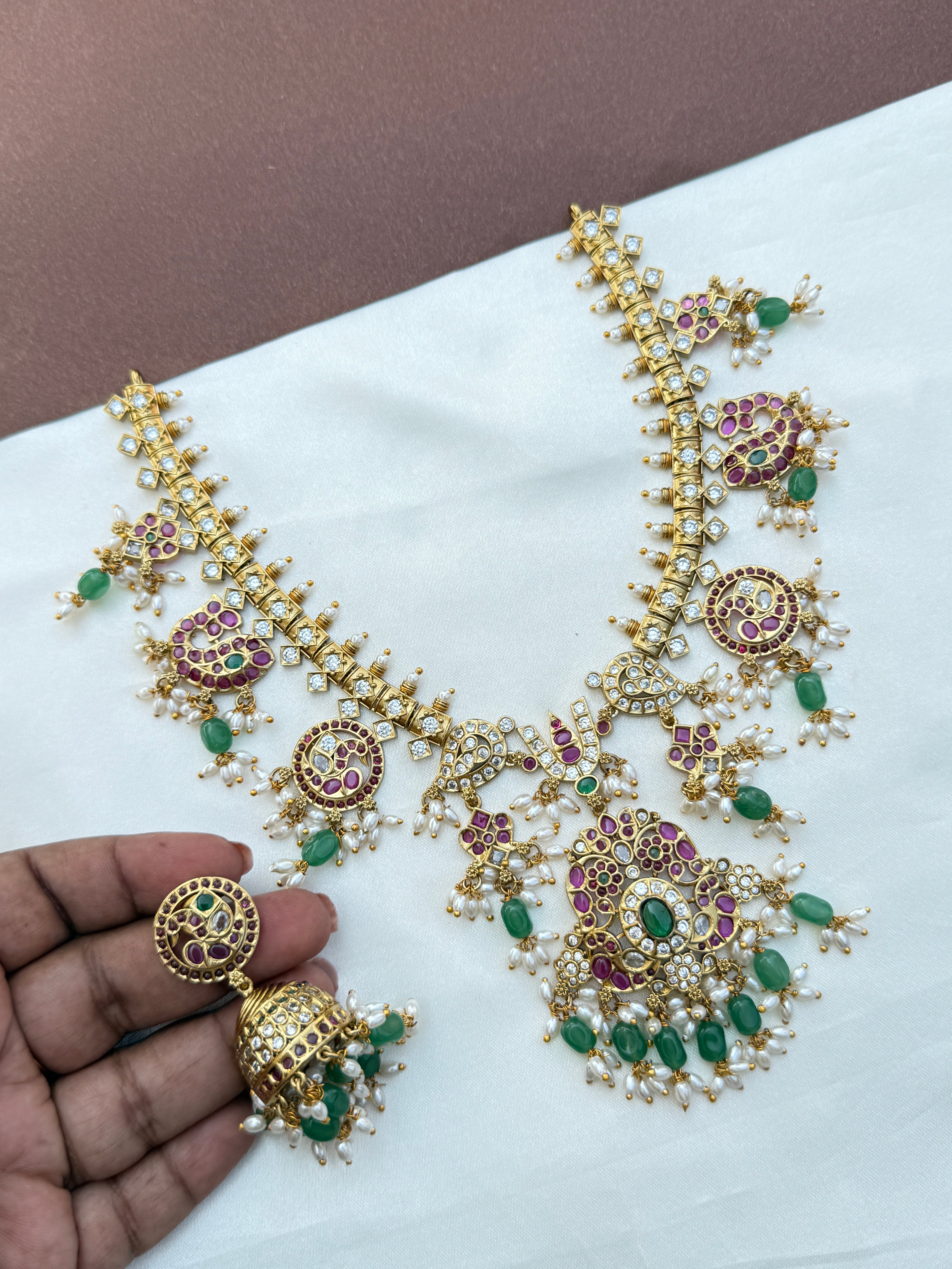 Ns577 lord venkateshwara namam guttapusalu neckset