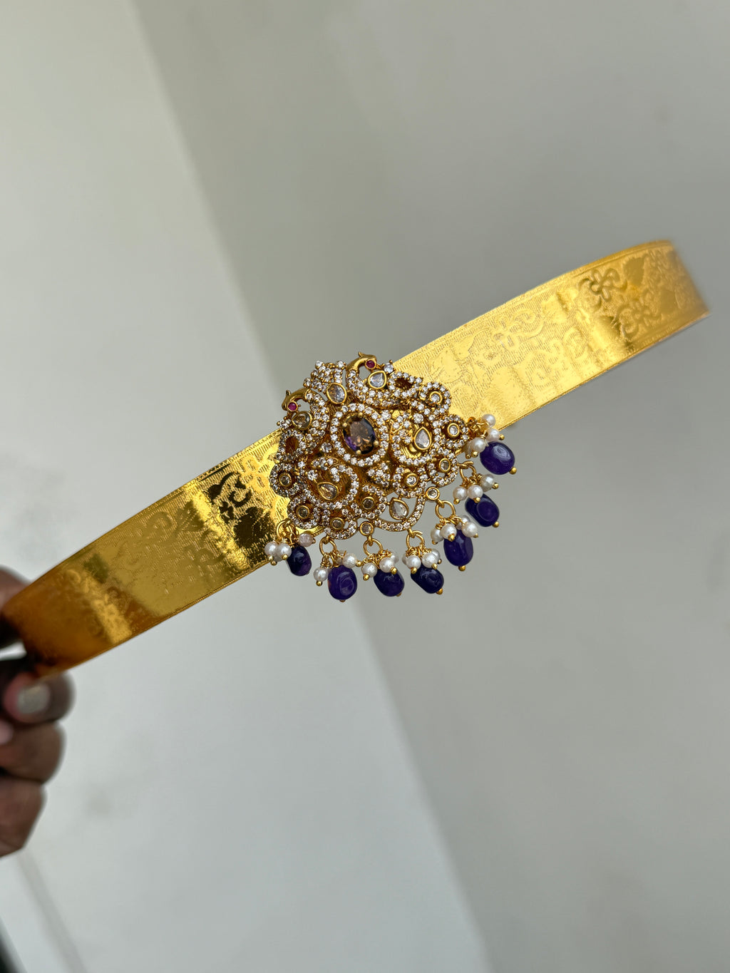 Hb602 adults texture hipbelt with purple beads