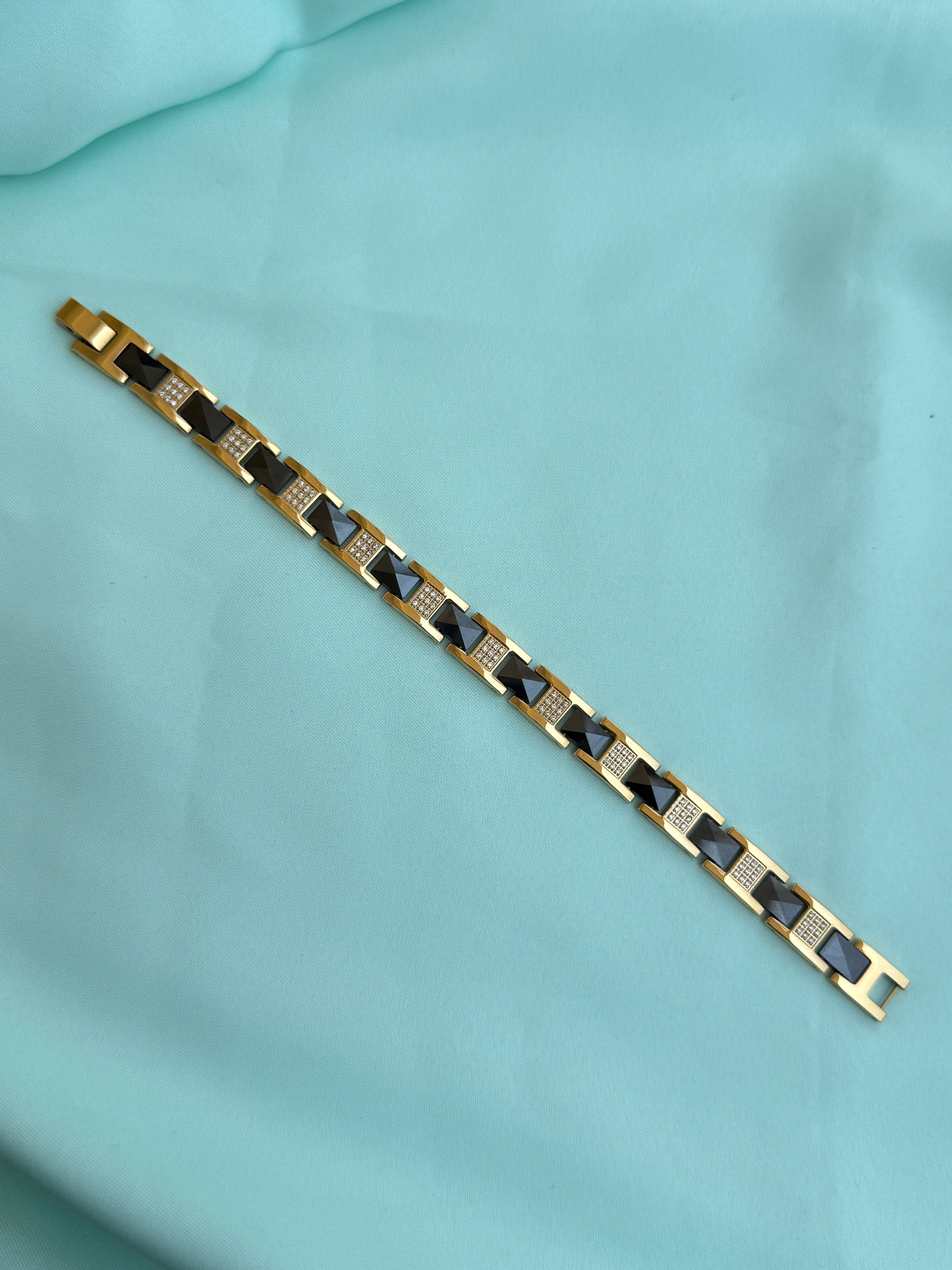 Mn032 anti tarnish men's ceramic black bracelet suits for 2.8 to 2.10 size