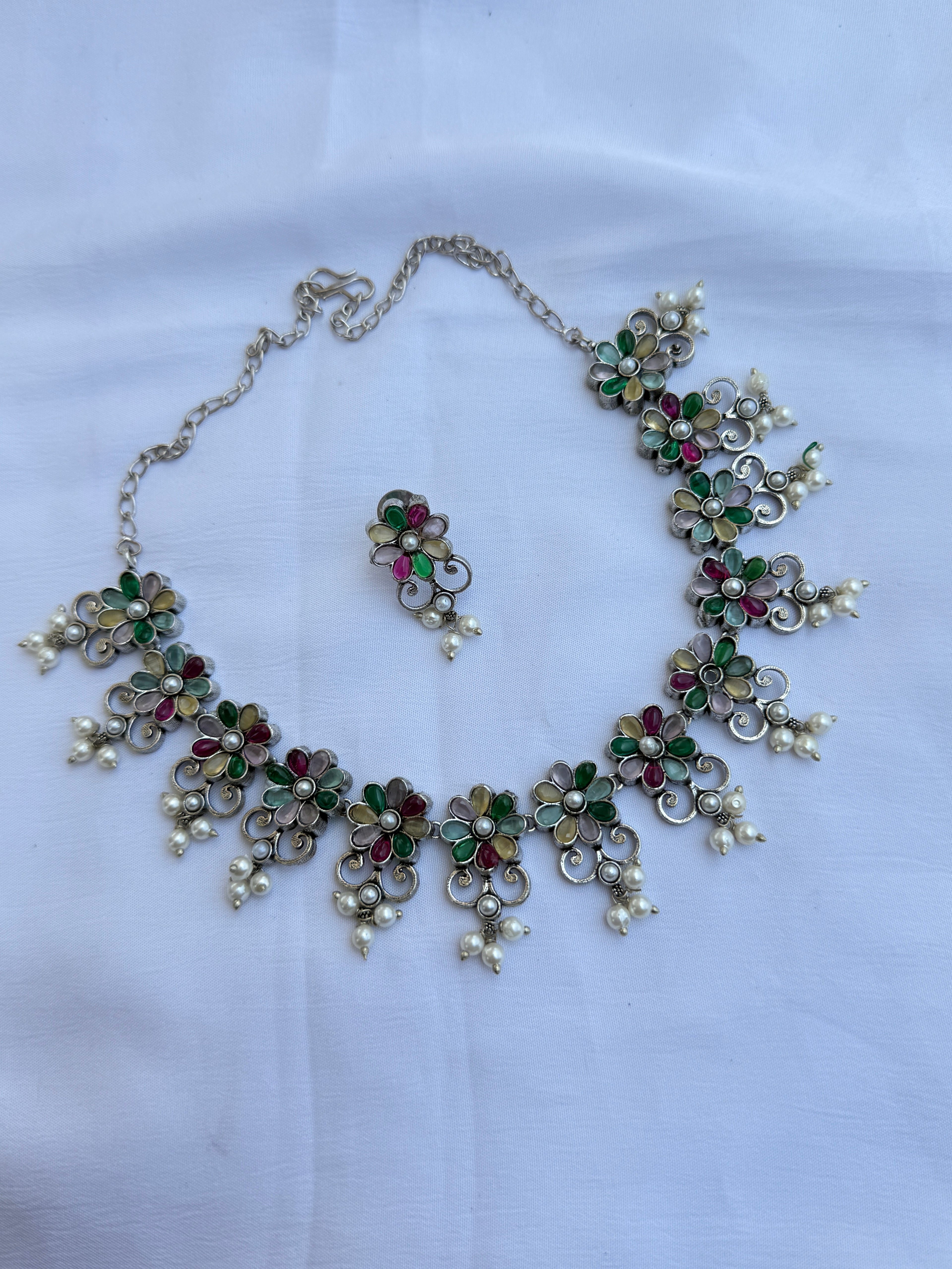 Ox102 Oxidised multi neckset