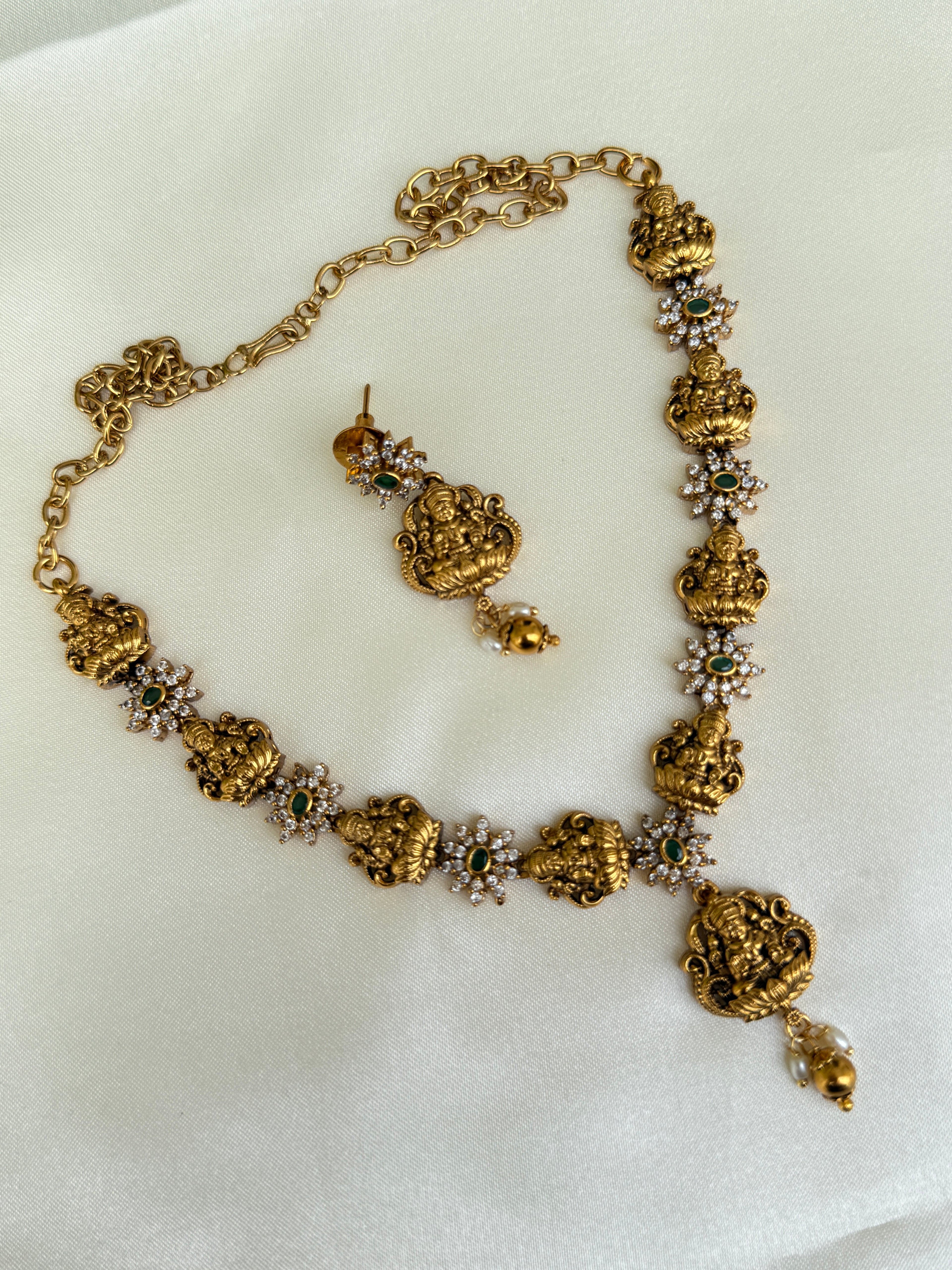 Ns303 Lakshmi devi nakshi neckset suits for kids and adults