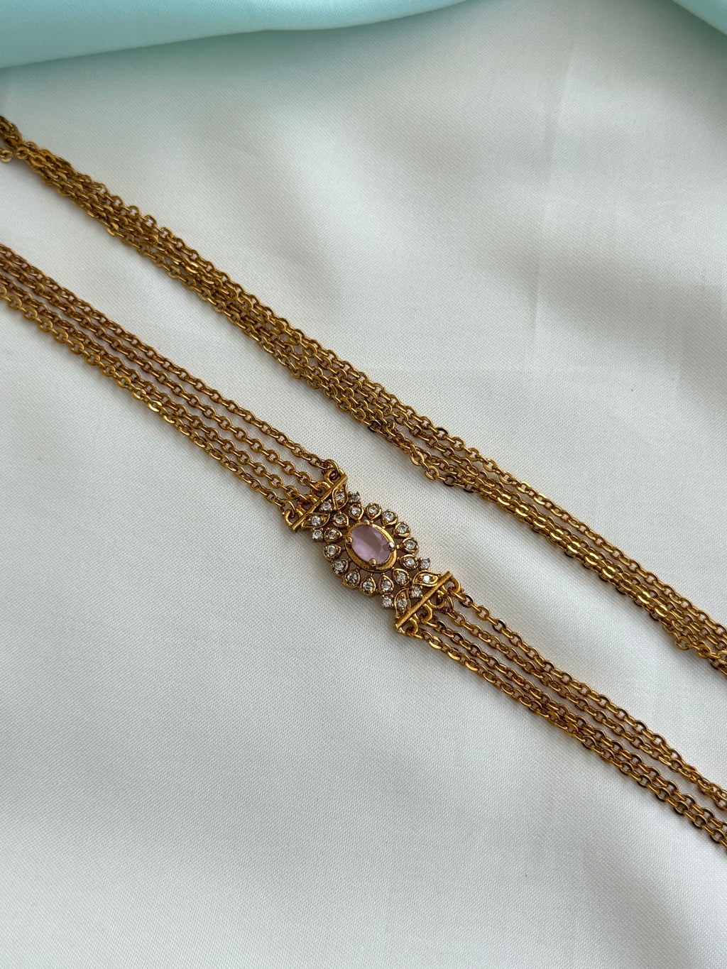 Ch5084 Chandraharam with side pendent 4layers in 25 inches