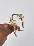 Square big size gold loop earrings ER6211