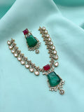 Moissanite doublet short neckset with earrings Ns242