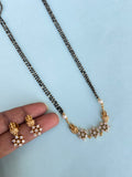 Lakshmidevi 2 lines blackbeads with earrings