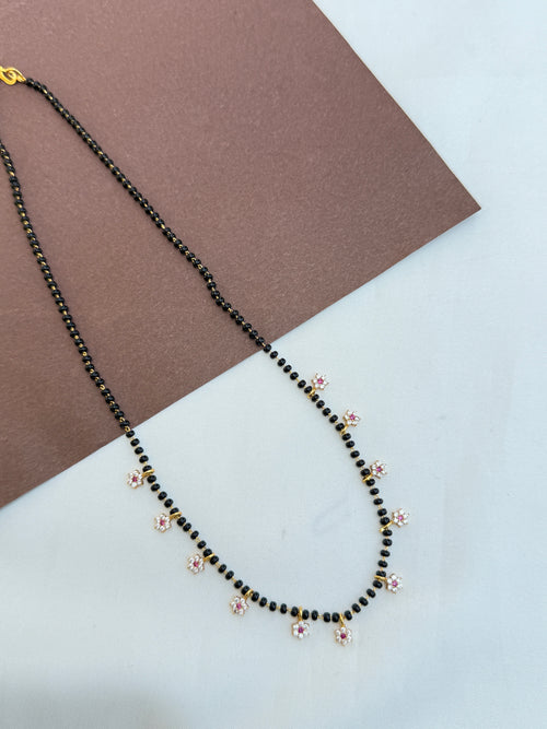 Bb097 18inches single line flower blackbeads
