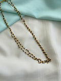 Bb202 micro gold 2 layers 18 inches black beads