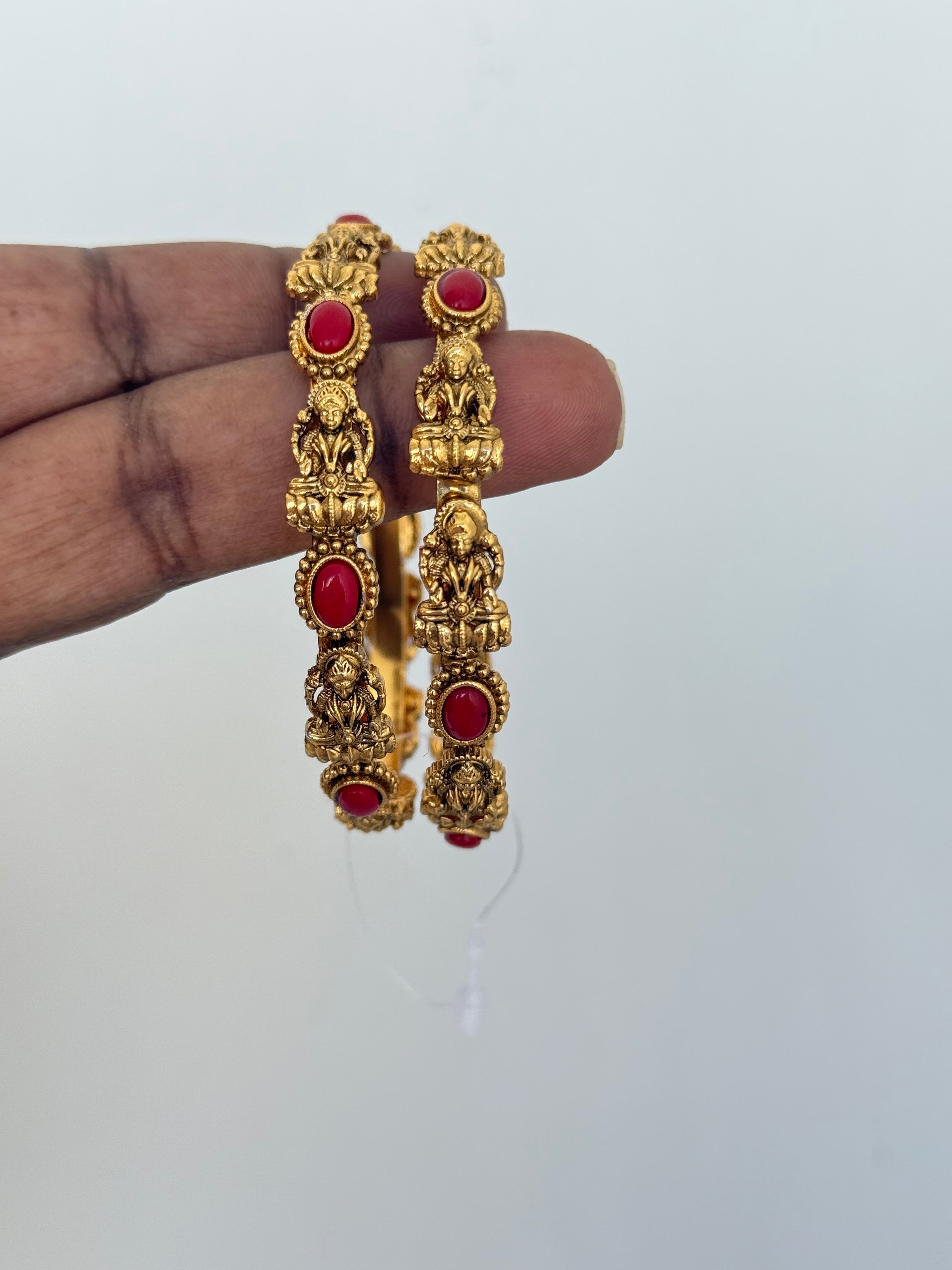 Sb001 coral Lakshmi Devi bangles