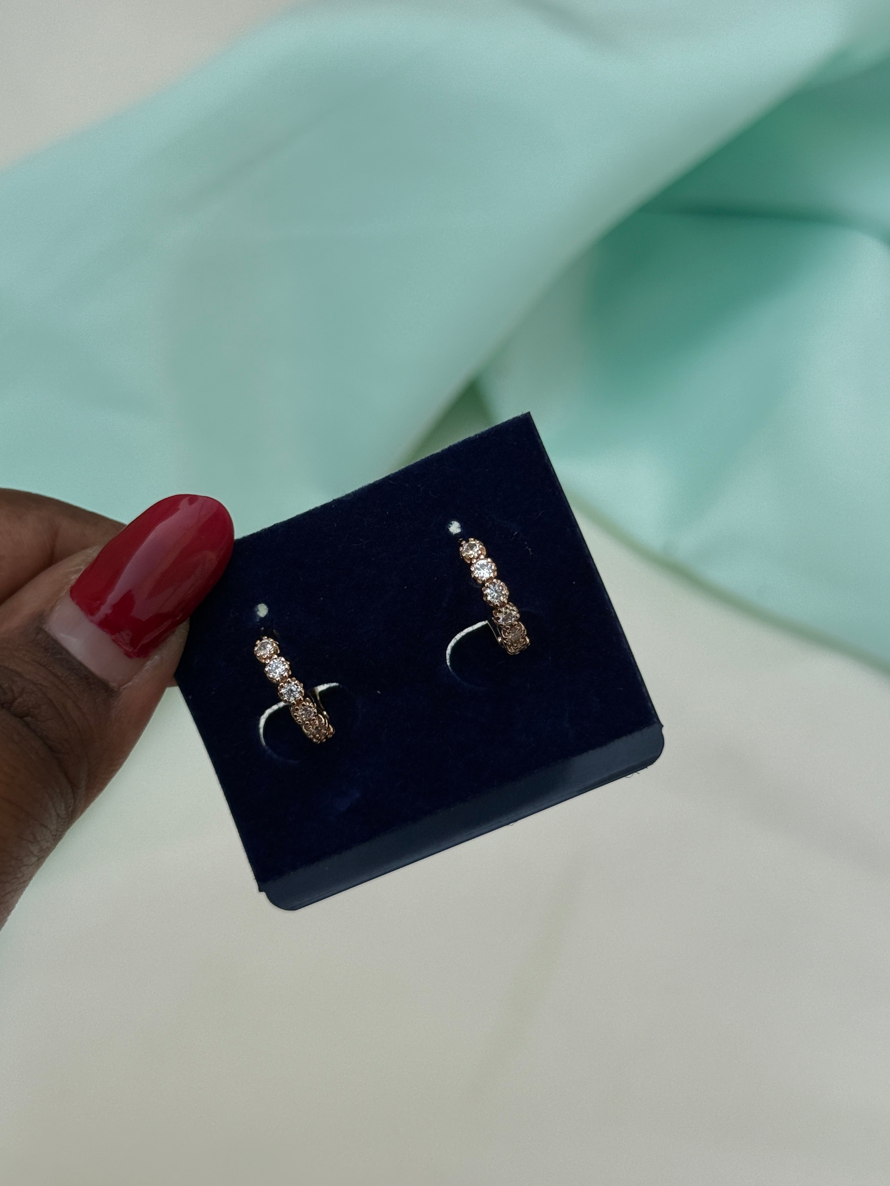 St074 anti tarnish hoops earrings