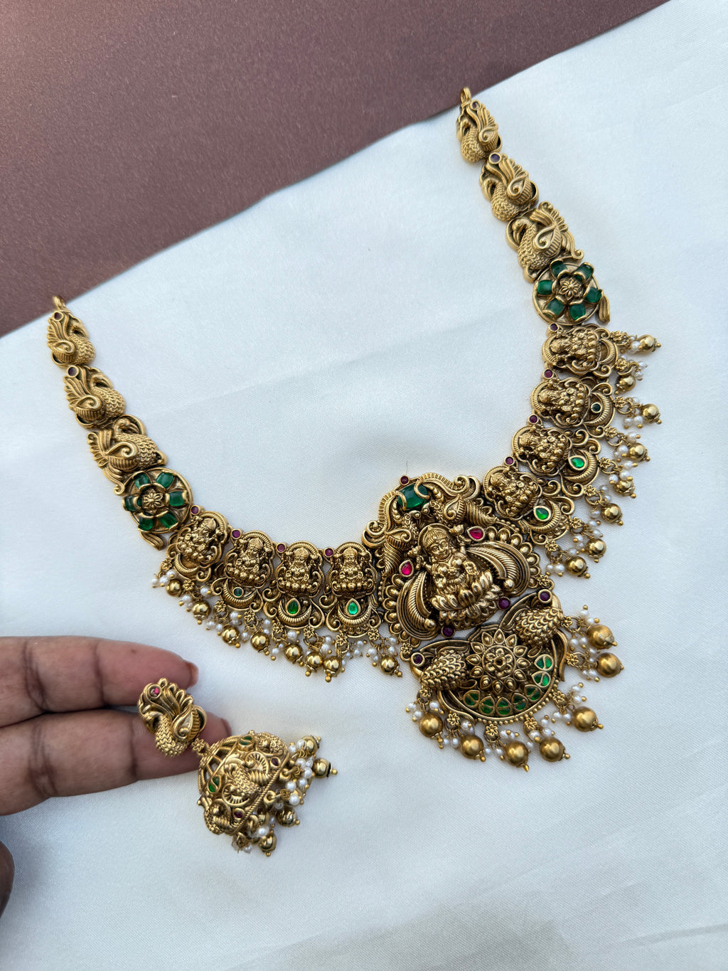 Ns581 nakshi lakshmi devi jadau kundan neckset