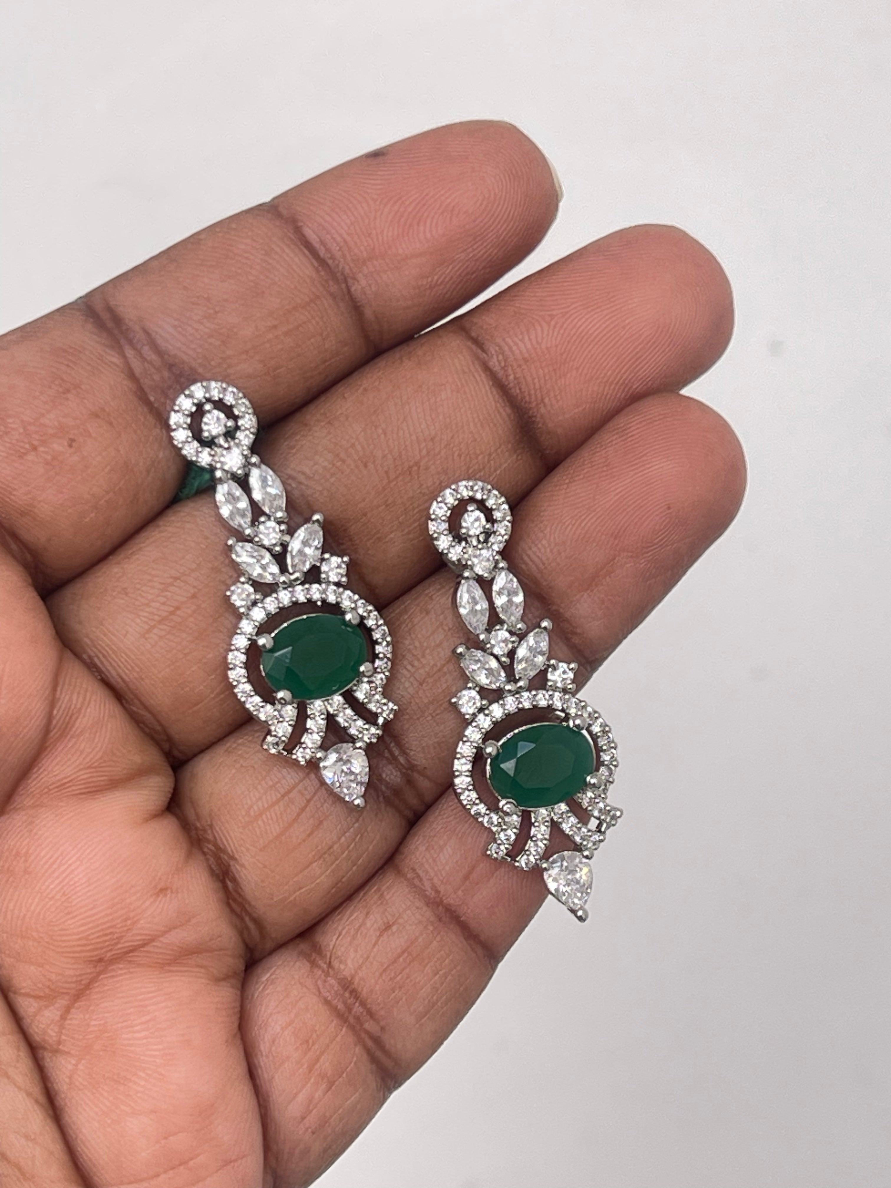 Diamond finish earrings in 2 colors