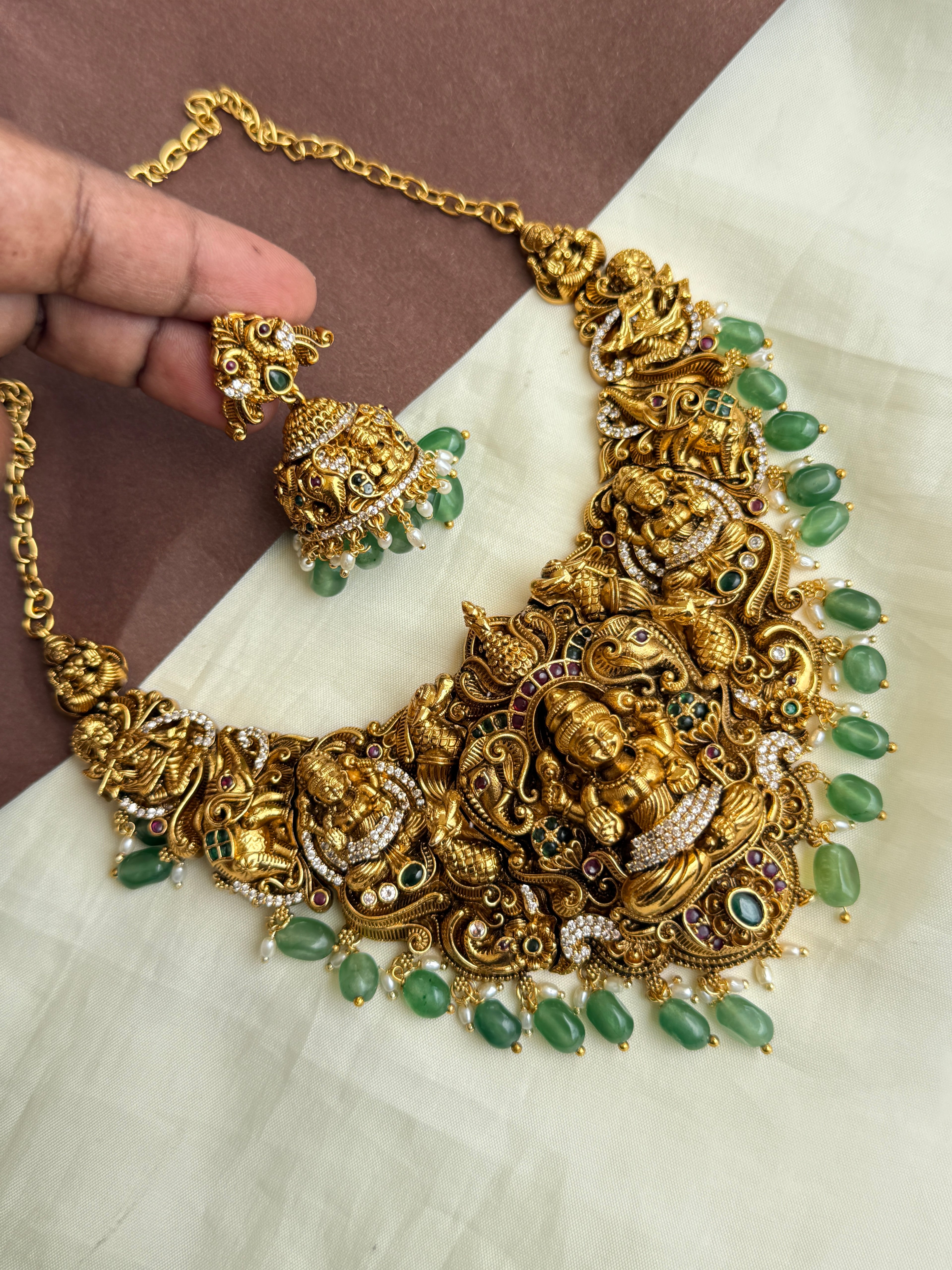 Ns316 3D nakshi Lakshmi Devi neckset
