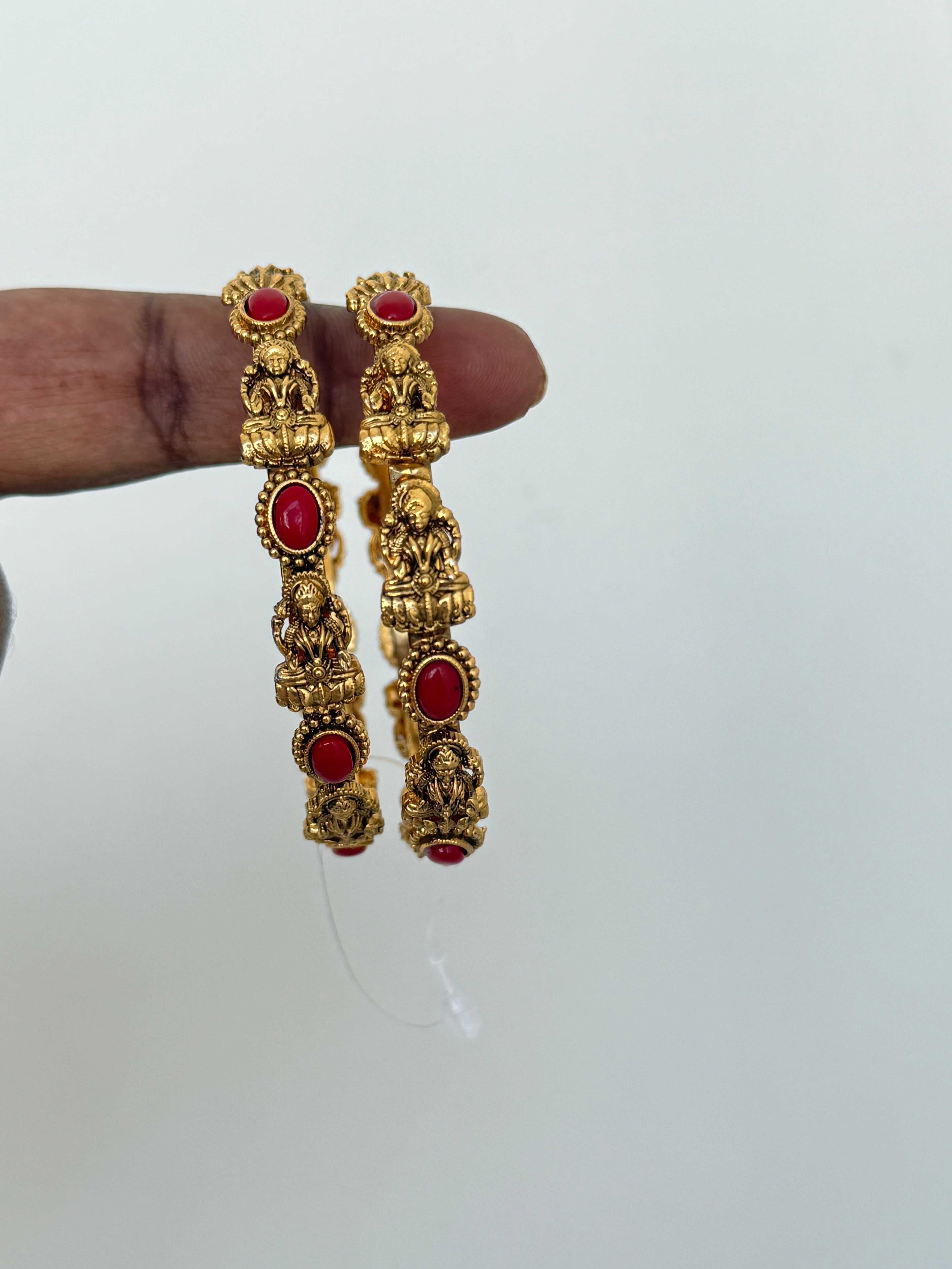 Sb001 coral Lakshmi Devi bangles